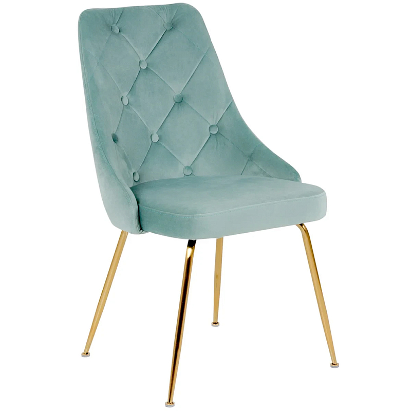 Стул в мятной велюровой обивке Ward Mint Velour Chair Мятный Золотой в Орле | Loft Concept 