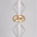 Подвесной светильник с вертикальной композицией из прозрачных и янтарных стеклянных шаров и ромбов Gabriel Scott Luna варинант исполнения - 14 | Loft Concept в Орле