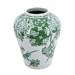 Ваза с зелеными цветочными и птичьими мотивами Vase Inspired by Nature варинант исполнения - 2 | Loft Concept в Орле