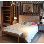 Кровать из массива бука с мягким изголовьем Tasteful Furniture варинант исполнения - 2 | Loft Concept в Орле