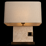 Настольная лампа с прямоугольным основанием из натурального камня c тканевым абажуром Lapis Tiburtinus варинант исполнения - 4 | Loft Concept в Орле