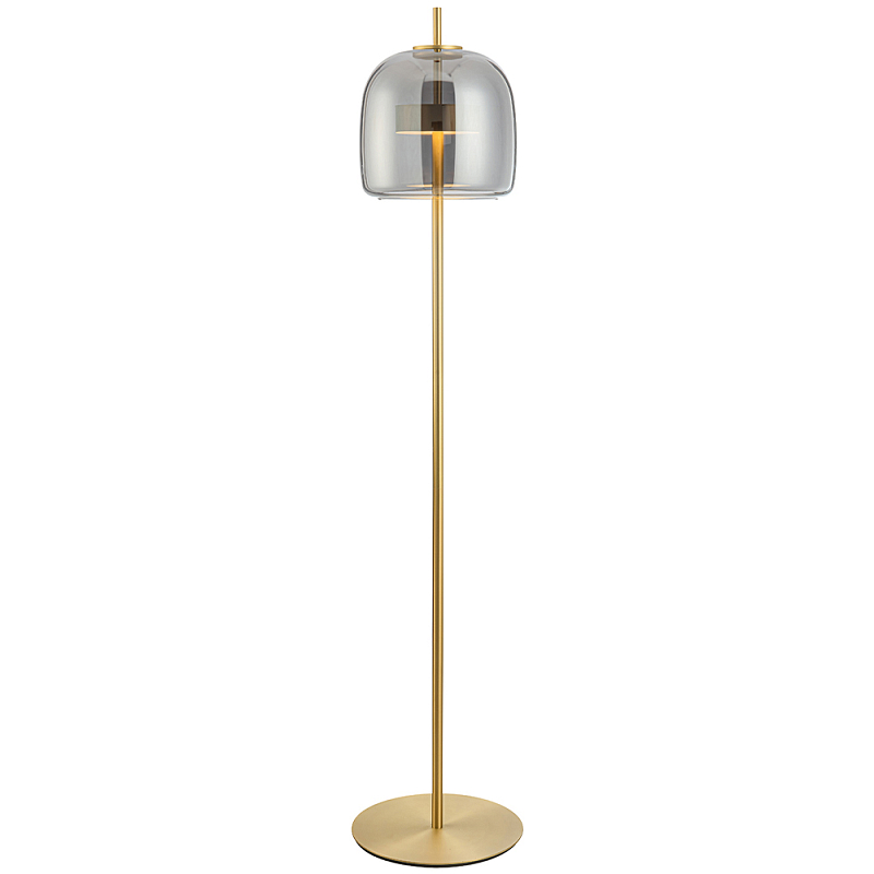 Торшер Blanton Smoky Brass Floor Lamp Стекло Смок Золотой Торшер Blanton Smoky Brass Floor Lamp Стекло Смок Золотой в Орле | Loft Concept