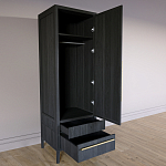 Узкий Шкаф Primo с 2 выдвижными ящиками Черный дуб варинант исполнения - 7 | Loft Concept в Орле