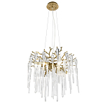 Люстра подвесная круглая в виде ветвей деревьев бронзового цвета с прозрачными подвесками-каплями Droplet Chandelier варинант исполнения - 1 | Loft Concept в Орле