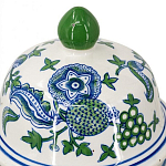 Ваза с крышкой и зелено-голубым цветочным узором на белом фоне Blue & White Ornament варинант исполнения - 3 | Loft Concept в Орле