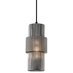 Подвесной светильник со стеклянным рифленым плафоном цилиндрической формы Eliara 13 варинант исполнения - 9 | Loft Concept в Орле