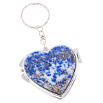 Зеркало брелок складное двухстороннее в форме сердца из натурального камня Лазурит Stone Mirrors варинант исполнения - 1 | Loft Concept в Орле