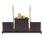 Настольный канцелярский набор из нефрита с декором в виде льва Golden Lion варинант исполнения - 3 | Loft Concept в Орле