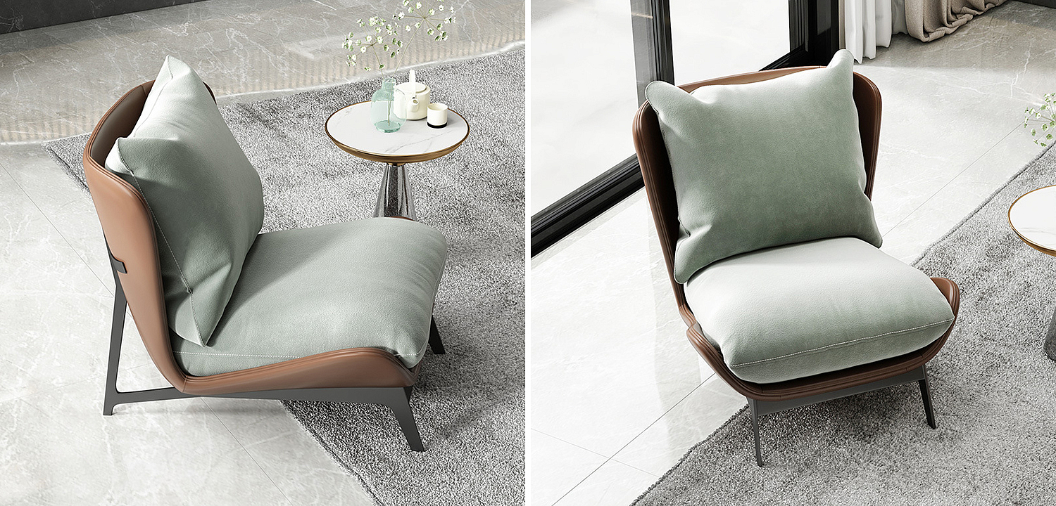 Кресло Maxwell Green Textile Leather Armchair Кресло Maxwell Green Textile Leather Armchair - Loft-Concept в Орле