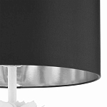 Торшер с декором в виде белого цветка магнолии на каркасе и черным абажуром White Magnolia варинант исполнения - 3 | Loft Concept в Орле