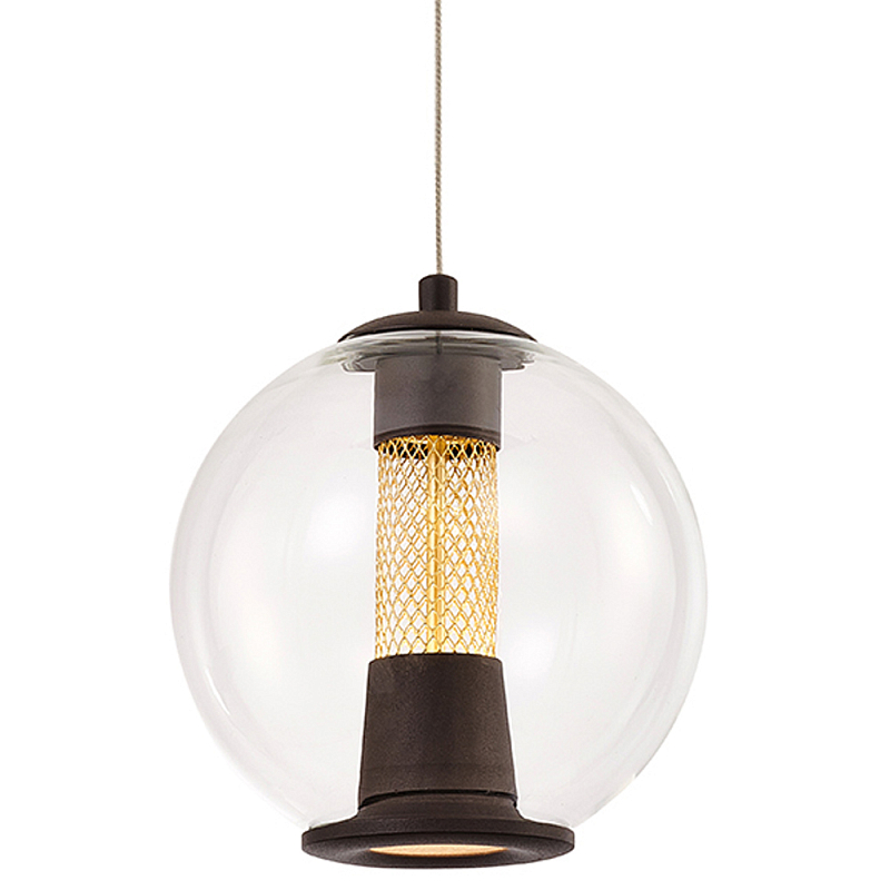 Подвесной светильник с плафоном в форме шара Inner Gleam Orb black Черный Прозрачное Стекло Золотой Подвесной светильник с плафоном в форме шара Inner Gleam Orb black Черный Прозрачное Стекло Золотой в Орле | Loft Concept