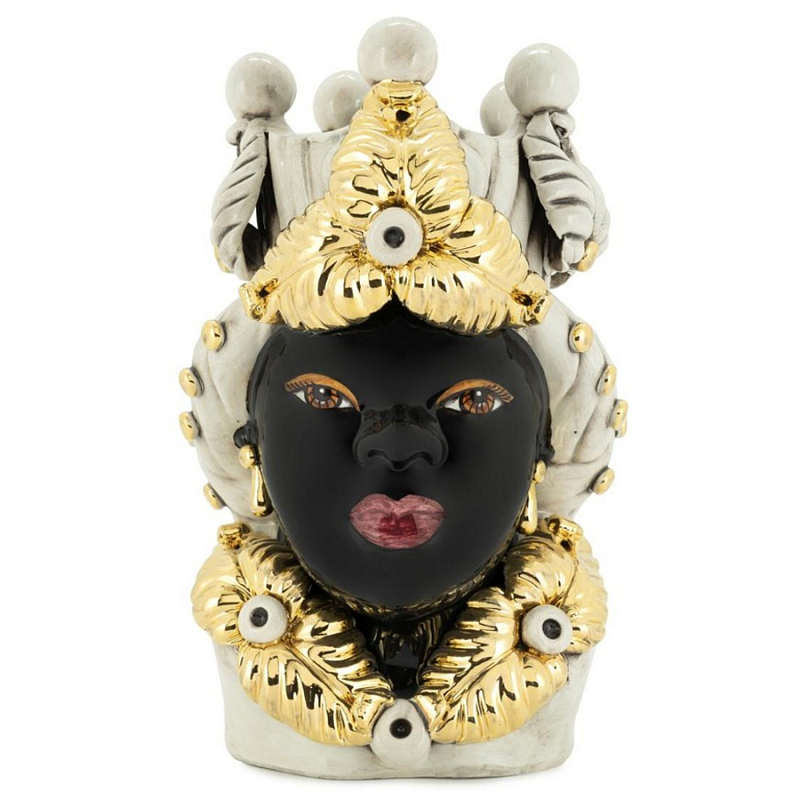 Ваза Vase Moro Lady Eve Gold Черный Бежевый Золотой Ваза Vase Moro Lady Eve Gold Черный Бежевый Золотой в Орле | Loft Concept