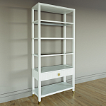 Стеллаж Elsa Dreams White со стеклянными полками и ящиком варинант исполнения - 1 | Loft Concept в Орле