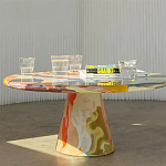 Дизайнерский журнальный стол с цветным орнаментом Unyly варинант исполнения - 2 | Loft Concept в Орле