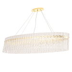 Люстра подвесная овальная с рельефными стеклянными панелями и золотым металлическим каркасом Textured Glass Chandelier варинант исполнения - 1 | Loft Concept в Орле