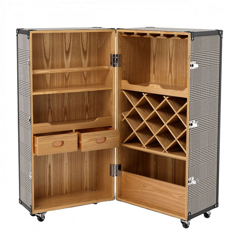 Винный шкаф Wine Cabinet Martini Bianco Черно-белый Никель Бежевый в Орле | Loft Concept 