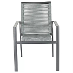 Стул темно-серый с высокой плетеной спинкой и сиденьем Braided Strength варинант исполнения - 1 | Loft Concept в Орле