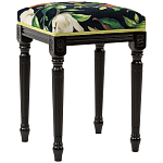 Банкетка из натурального бука черная с изображением птиц и цветов Blooming Birds2 варинант исполнения - 3 | Loft Concept в Орле