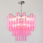 Элитная Люстра Textured Glass Pink Chandelier Ярко Розовое стекло варинант исполнения - 3 | Loft Concept в Орле
