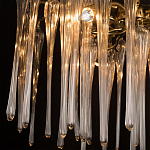 Люстра подвесная круглая в виде ветвей деревьев бронзового цвета с прозрачными подвесками-каплями Droplet Chandelier варинант исполнения - 6 | Loft Concept в Орле