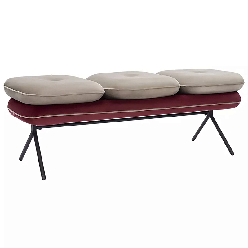 Банкетка с 3-мя раздельными сиденьями Soft Velor Bench Бежевый Мульти Банкетка с 3-мя раздельными сиденьями Soft Velor Bench Бежевый Мульти в Орле | Loft Concept