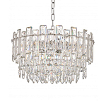 Круглая люстра с хрустальными подвесками на серебряном каркасе Gorgeous Crystal Light варинант исполнения - 10 | Loft Concept в Орле