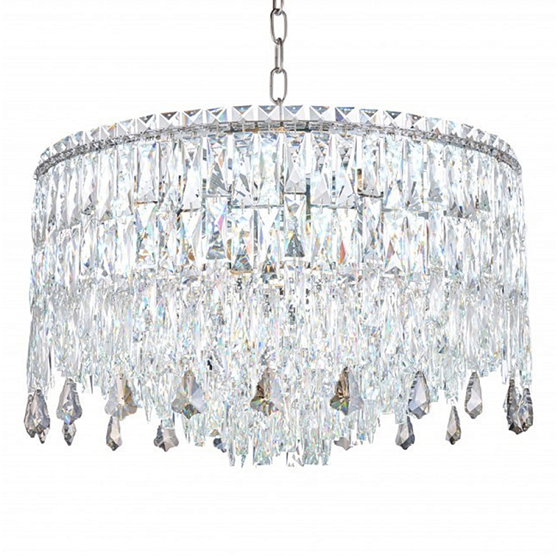 Люстра круглая с хрустальными подвесками на серебряном каркасе Roul Crystal Light Хром Прозрачный Люстра круглая с хрустальными подвесками на серебряном каркасе Roul Crystal Light Хром Прозрачный в Орле | Loft Concept