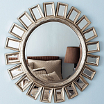 Зеркало-солнце в серебряной раме Silver Sun варинант исполнения - 1 | Loft Concept в Орле