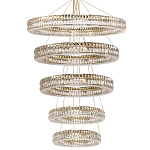 Многоярусная Люстра Elizabeth Золото Вертикальная композиция из пяти хрустальных светильников варинант исполнения - 1 | Loft Concept в Орле