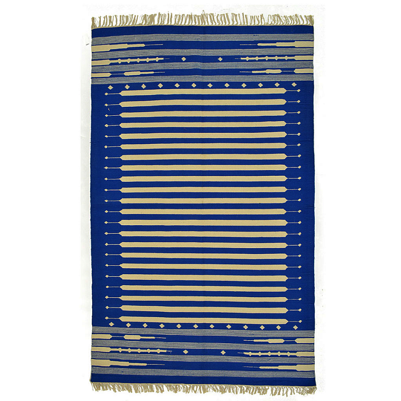 Ковер хлопок Келим Blue Stripe Синий в Орле | Loft Concept 