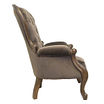 Кресло с мягкой обивкой из коричневого велюра на 4-х деревянных ножках Evelyn Classical Armchair варинант исполнения - 1 | Loft Concept в Орле