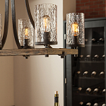 Люстра подвесная с восемью прозрачными стеклянными цилиндрическими плафонами в стиле лофт Feiss варинант исполнения - 8 | Loft Concept в Орле