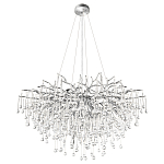 Люстра подвесная с прозрачными стеклянными подвесками в форме капель Диаметр 100 см Droplet Chandelier варинант исполнения - 14 | Loft Concept в Орле