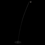 Торшер с изогнутой черной металлической стойкой и цилиндрическим плафоном Davide Groppi варинант исполнения - 2 | Loft Concept в Орле