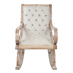 Кресло-качалка с мягкой обивкой из льна Ella Armchair beige варинант исполнения - 1 | Loft Concept в Орле