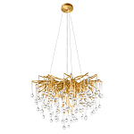 Люстра подвесная с прозрачными стеклянными подвесками в форме капель Диаметр 60 см Droplet Chandelier варинант исполнения - 2 | Loft Concept в Орле