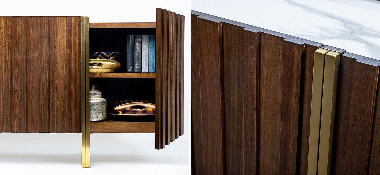 Комод с мраморной столешницей Walnut Veneer Комод с мраморной столешницей Walnut Veneer - Loft-Concept в Орле