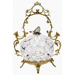 Конфетница с бронзовой ручкой и фарфоровой птичкой на крышке Eden Garden варинант исполнения - 1 | Loft Concept в Орле