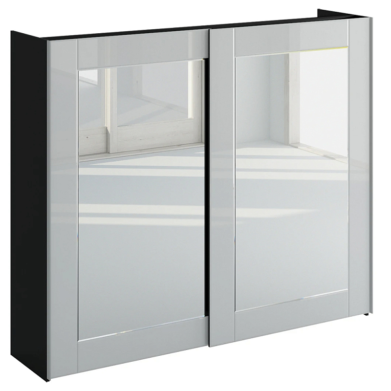 Шкаф-купе White Crystal Черный Белый Зеркало в Орле | Loft Concept 