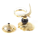 Икорница с декором "Стерлядка на ракушке" с гравировкой на подставке из натурального камня Обсидиан Decorative Cavair Dishes варинант исполнения - 2 | Loft Concept в Орле