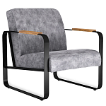 Кресло серый велюр с жесткими подлокотниками на полозьях Ashton варинант исполнения - 1 | Loft Concept в Орле