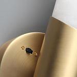 Бра с вытянутым цилиндрическим плафоном из белого алебастра на круглом основании Латунь Cryptocrystalline Stone варинант исполнения - 3 | Loft Concept в Орле