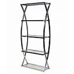 Металлический стеллаж со стеклянными полками Molecule варинант исполнения - 1 | Loft Concept в Орле