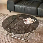 Дизайнерский журнальный стол с круглой столешницей на стальном основании Rivetyk варинант исполнения - 3 | Loft Concept в Орле