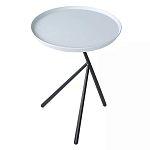 Столик приставной с круглой серой столешницей и черным основанием Round Stable Table варинант исполнения - 2 | Loft Concept в Орле