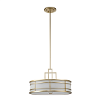 Подвесной светильник цвета латунь с белым матовым плафоном с геометрическим рисунком Feiss варинант исполнения - 2 | Loft Concept в Орле