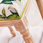 Банкетка из натурального бука золотистая с изображением птиц и цветов Blooming Bird варинант исполнения - 4 | Loft Concept в Орле