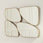 Зеркало в ассиметричной раме золотистого цвета Chaotic варинант исполнения - 3 | Loft Concept в Орле