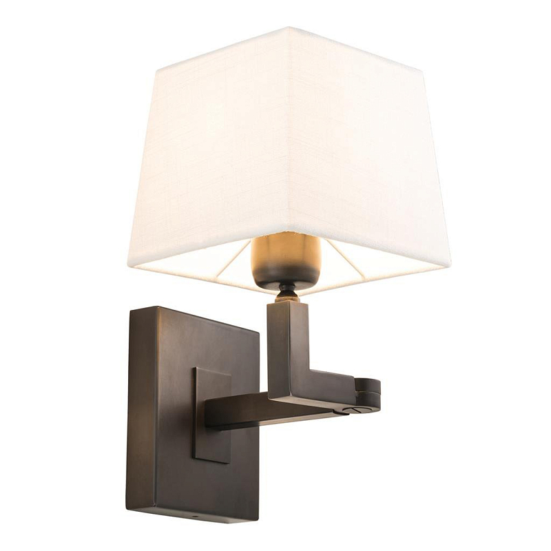Бра Eichholtz Wall Lamp Cambell Bronze Темная бронза Бежевый Бра Eichholtz Wall Lamp Cambell Bronze Темная бронза Бежевый в Орле | Loft Concept