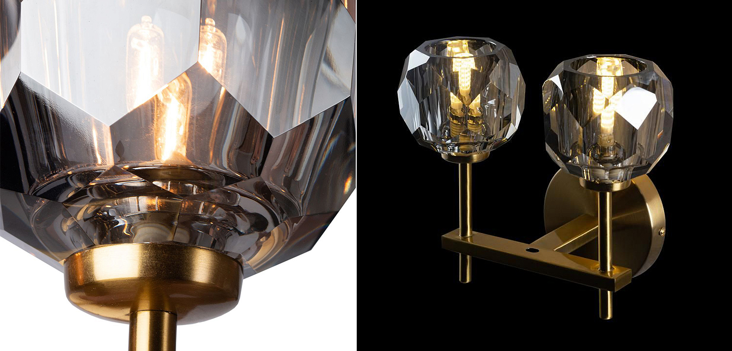 Бра RH Boule de Cristal Double Sconce smoky Бра RH Boule de Cristal Double Sconce smoky - Loft-Concept в Орле